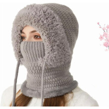 YEPOELRCE 3 in 1 Beanie Hat for Women, Windproof Scarf Mask for Outdoor Activities, 55cm-60cm