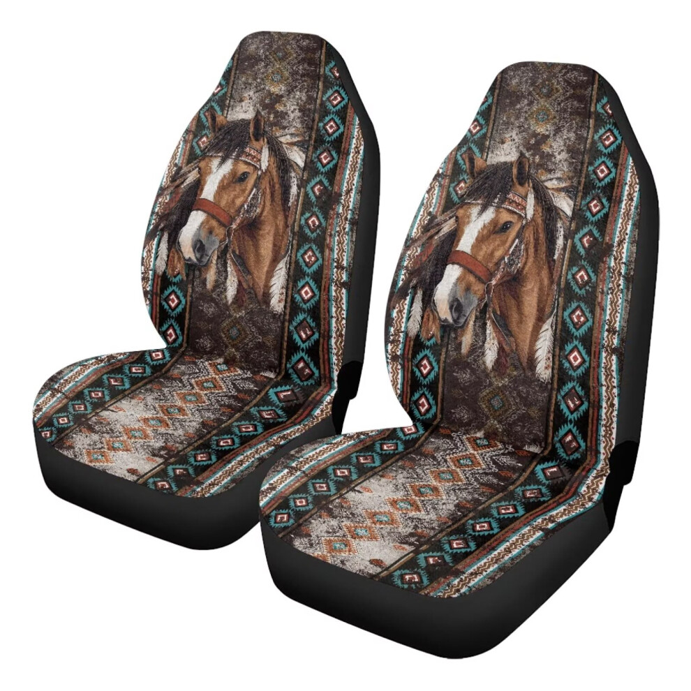 Aztec Wolf Car Seat Covers 2 Pcs Coral 975221381668