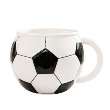 Football Ceramic Mug – Classic Black & White Design