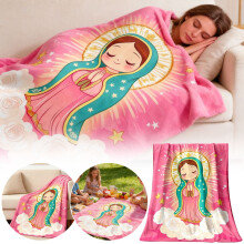 Guadalupe Soft Flannel Throw Blanket Pink 28x39in