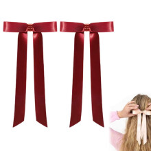 Magnetic Hair Bow Butterfly Clip for Women 2 pcs Red