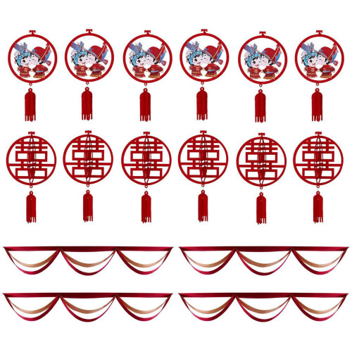 Wedding Decoration Tassel Pendant Red Blessing Character