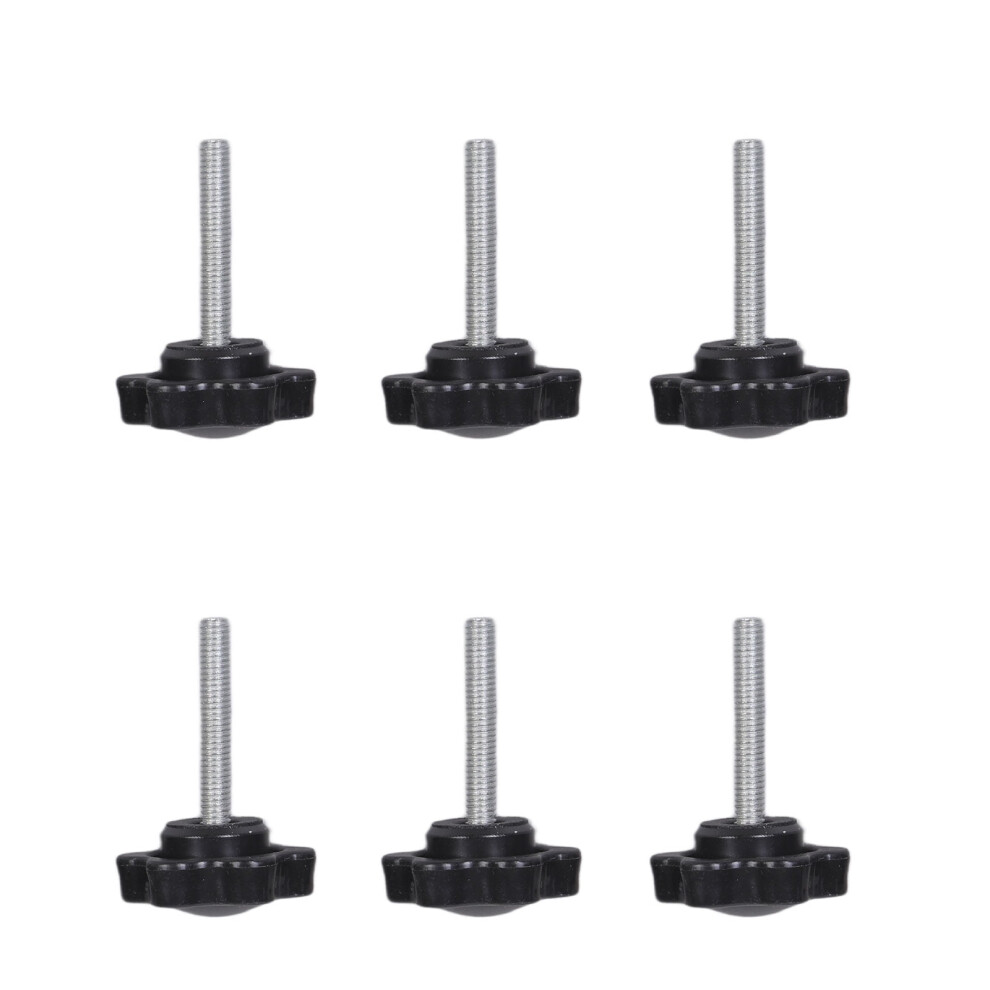 6Pcs Plastic Tighten Bolt Nut Knob 5Mm Thumb Screw Knob Hexagonal Head Handle Hand Screw Knurled Grip Easy To Install 9152228668584