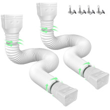 2 Pack Gutter Downspout Extensions White,Downspout Extension Connector 21"-60",Screws for Included