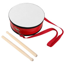 Red Wood Children's Marching Snare Drum for Band Practice - 1 Set Kids Drum Instrument