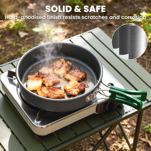 Outsunny Outsunny Camping Cookware Set, 8-Piece Ultralight Camping Cooking Kit Grey 2