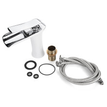 Elegant Solid Brass Single Handle Mixer Tap, Lead-Free Water Line for Burst-Proof Hose, Cold/Hot Water Functionality in a Timeless Anti-Rust Finish