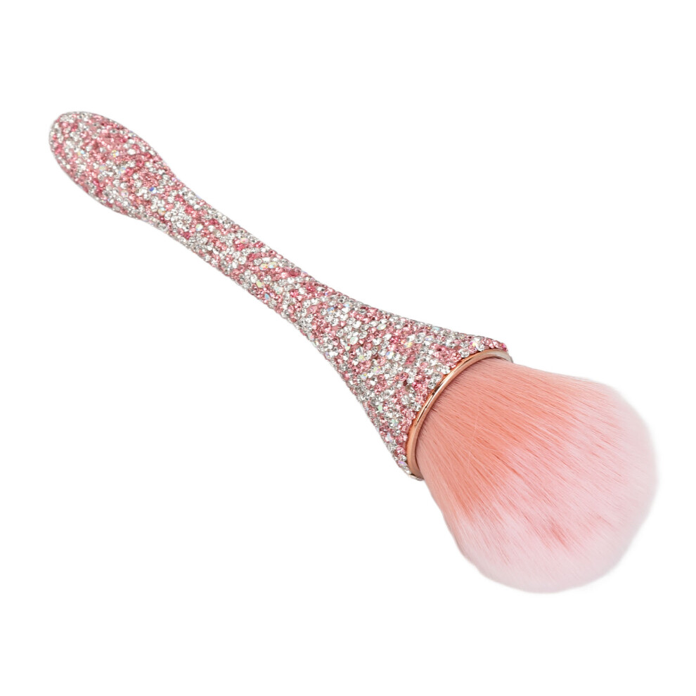 Nail Dust Brush Soft Nylon Pink Loose Powder Easy-to-Hold Gentle on Nails