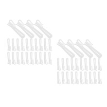 100Pcs White Plastic Adjustable Pleated Curtain Hooks for Drapes Track