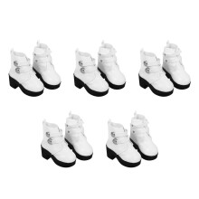 5Paare Weiße PU Boots Für Puppen Hochwertige Schuhe Puppenzubehör