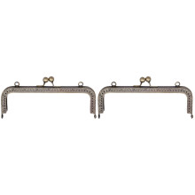 2Stk Purse Frame in Dunkelbraun, Rostfrei Mit Blütenmuster Und Schloss