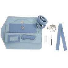 1Ensemble Kit DIY Sac Bandoulière Cuir PU Bleu Accessoire Métal Stable