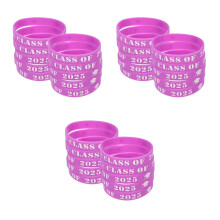 75St Duurzame Paarse Siliconen Armbanden Voor Afstudeerfeest En School
