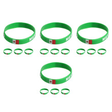 16Stk Silikonarmbänder Nationalflaggen Set Bunt Sport Fußball