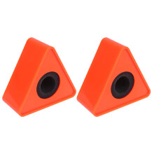 6Stk Mikrofonlogo Flag ABS Orange Dreieckig Für Interview Und Studio