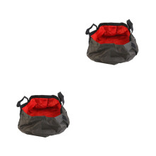 2Stk Camping Faltbarer Outdoor Wassereimer 12L Gelb Cordura