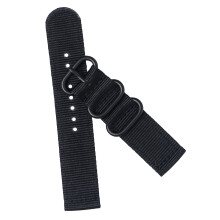 24Mmbandes Nylon Noir Lisse Acier Inoxydable