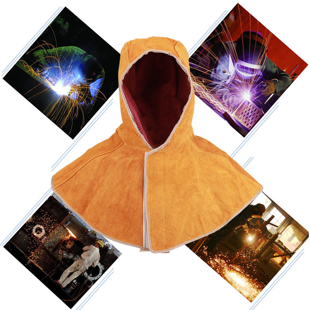Cowhide Welding Hat Anti-Spatter Heat Insulation & Flame Retardant Protection 8391392490817