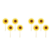 20Pièces Cupcake Sticks Jaunes Tournesol En Matériau Premium