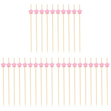 300Pièces Bâtonnets En Bambou Rose Pour Fruits Cocktails En