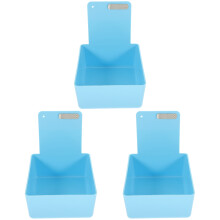 3Pièces Boîtes De Rangement Acryliques Bleues Pour Appareils Dentaires
