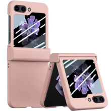 Samsung Galaxy Z Flip5Cás le Gloine Tógtha, Muirearú Gan Sreang & Cosaint Insí – Bándearg