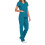 Women's Scrubs Set V-Neck Top and Drawstring Pants Sky Blue 1