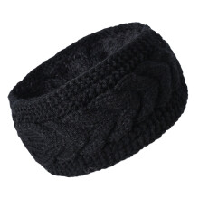 Gestricktes Stirnband mit Ohrenwärmer, gefüttertes Haarband, Thermokopftuch für Damen und Mädchen, Outdoor-Sport, Haaraccessoires für kaltes