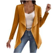 Cárdigan largo de manga larga para mujer, con frente abierto, estilo casual, holgado, ligero y cómodo, ideal para otoño.