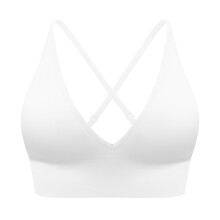 Bralette voor dames met uitneembare vulling, bandjes en gekruiste bandjes, geschikt voor sport, yoga, zonder naden, V-hals, driehoekige vorm,