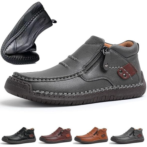 Willtoo The First Young Shoes Ανδρικά, Χειροποίητα Δερμάτινα Μπότες Οδήγησης Premium Slip-On για