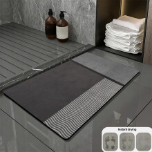 Set di tappetini da bagno in terra diatomacea – Tappetino per pavimento ad asciugatura rapida, antiscivolo e assorbente per bagno, ingresso e