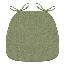 Cojines para sillas de comedor con forma de D, con lazos, 3 cm de grosor, funda extraíble, 35 x 41 cm, color verde.