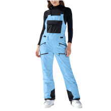 Pantaloni da sci da donna isolanti impermeabili invernali, salopette da sci, salopette da neve blu S