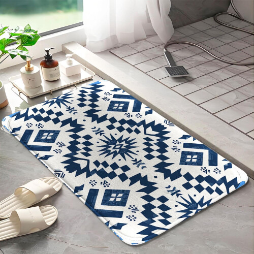 Bohemian Style243Αντιολισθητικό χαλί μπάνιου με αφρό μνήμης: Απορροφητικό, στεγνώνει