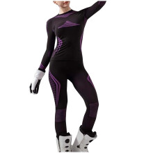 asdoklhq Ropa interior térmica para mujer Ropa interior térmica de invierno para mujer Cuello redondo Ajustada Esquí Deportes Transpirable Color