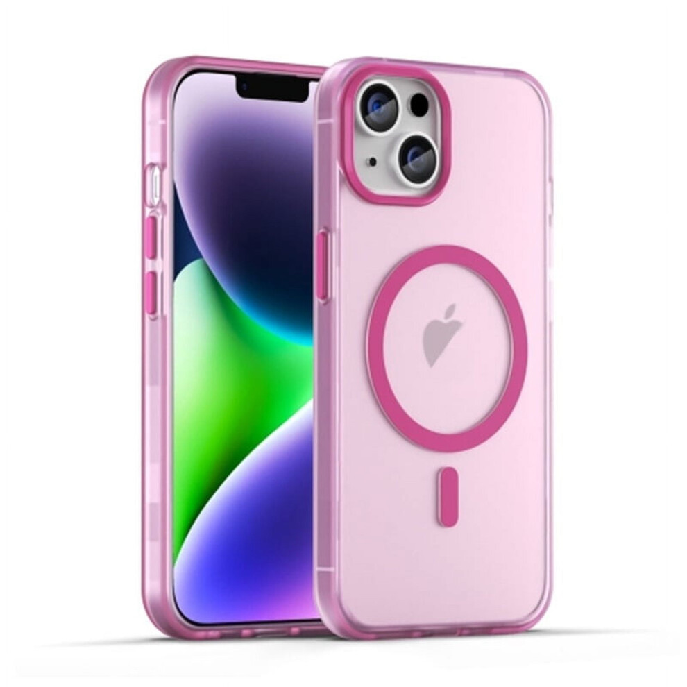 Iphone 15 Magsafe Frosted Translucent Tpu+Pc Case Pink 9065194877495
