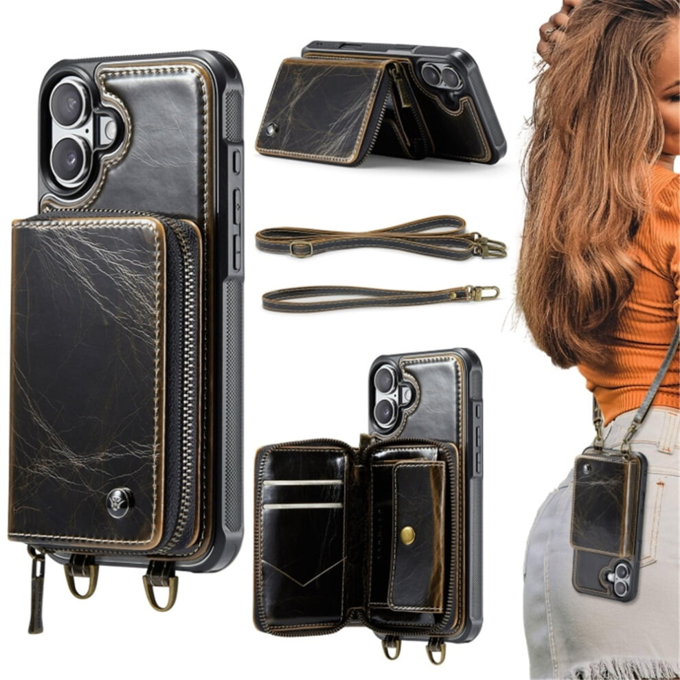 Rfid Wallet Case For Iphone 16 6.1 Inch Â Coffee 9065194880532
