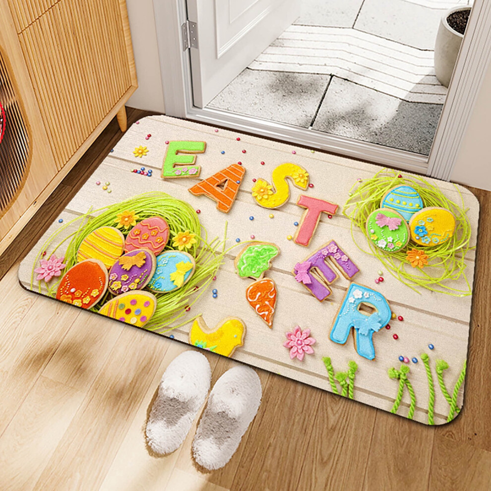 The Carpet Is Decorated With Easter Bunny Eggs From Katon(D,Cloth) 9482726218586