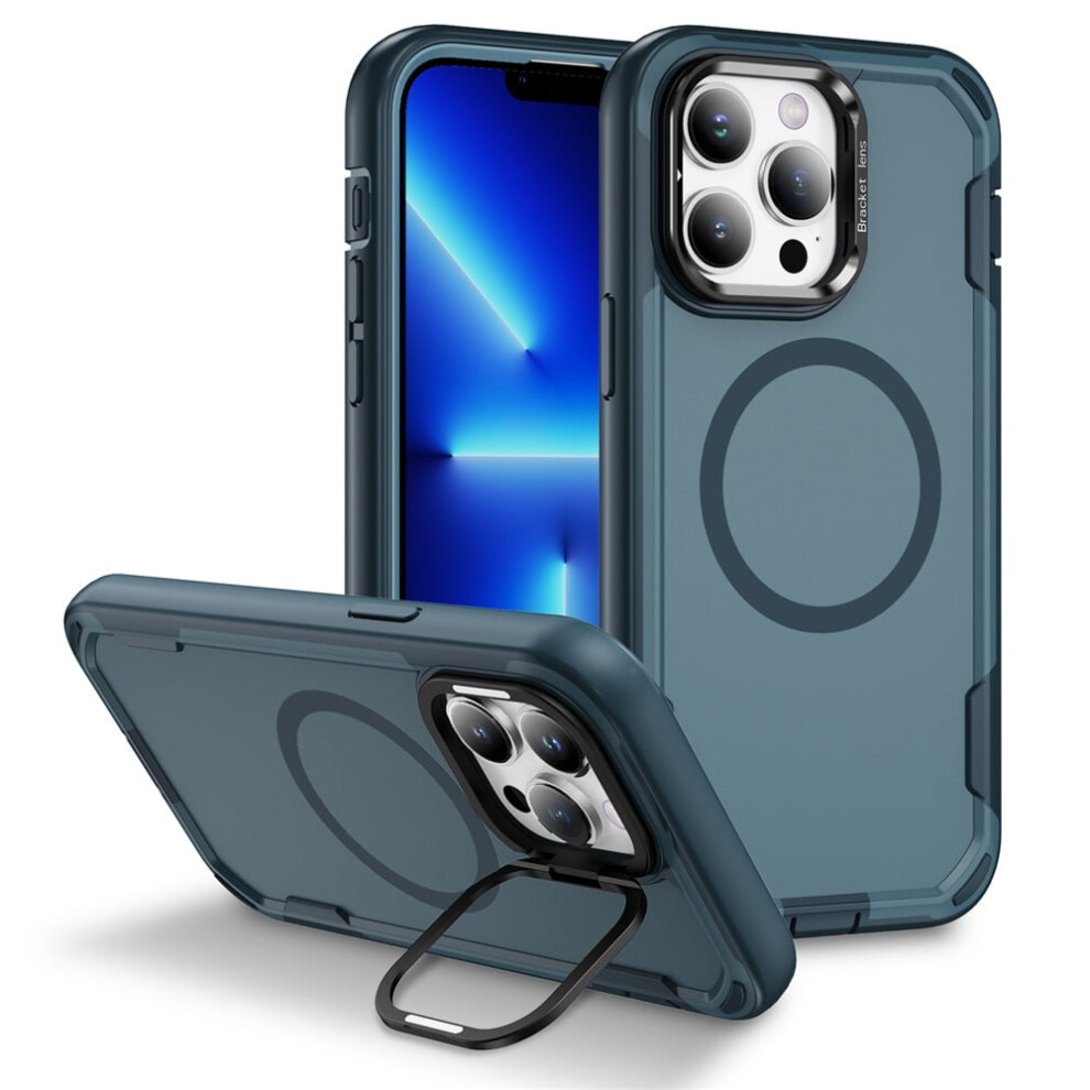 Iphone 13 Pro Max Case With Stand, Magsafe Compatible, Rugged Military-Grade Drop Protection, Built-In Metal Camera Stand, Royal Blue 9482726220008