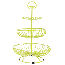 Practical Elegance, 3-Tier Fruit Basket with Easy Assembly Fruit Stand, Decorative Kitchen Accessory for Space-Saving Storage, High-Quality Metal