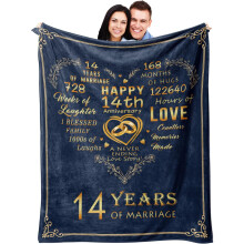 Ivory 14th Anniversary Throw Blanket (40x50in) – Romantic Wedding Gift for Husband, Wife, or Couple – Compatible with All Beds