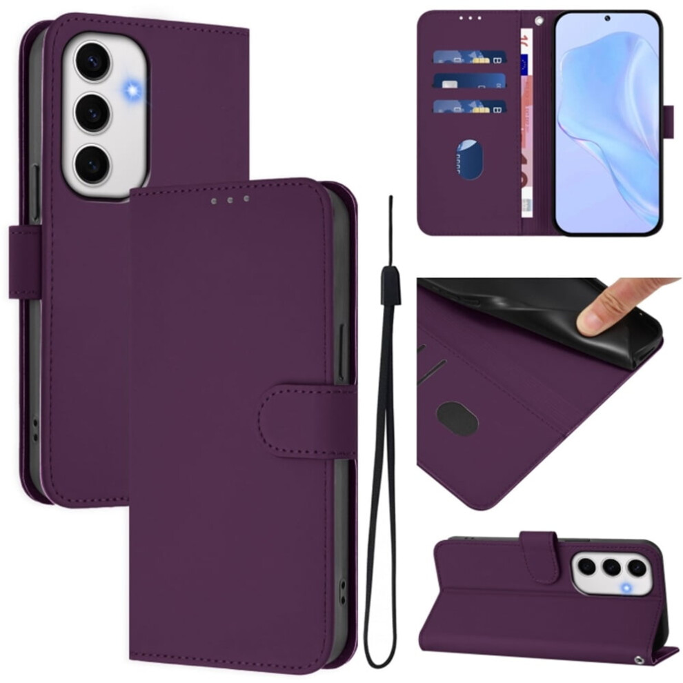 Wallet Case Compatible With Samsung Galaxy S24 Fe 5G Â Pu Leather Magnetic Flip Folio With 3 Card Slots & Wrist Strap, Violet 9152228673687