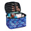 Blue Scale Top-Handle Cosmetic Bag with Brush Slots 1