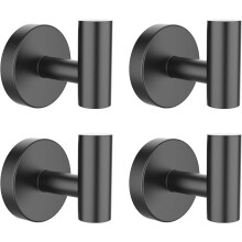 Matte Black Towel Hooks 304 Stainless Steel 4-Pack