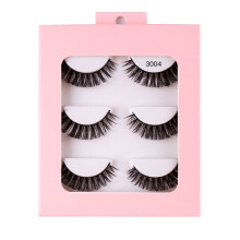 3 Pairs Synthetic False Eyelashes - Curly Thick & Realistic Look, Compact Pack for Daily Makeup & Travel
