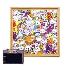 Bunny-Shaped Wooden Jigsaw Puzzle with Paint Pen – DIY Craft Gift for Christmas, Birthday & Easter – Compatible with standard craft supplies