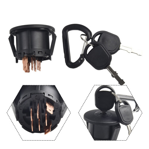 1 Pcs Ignition Switch with 2 Pcs Key, Mower Key Switch Replacement for Most Consumer Riding Mowers