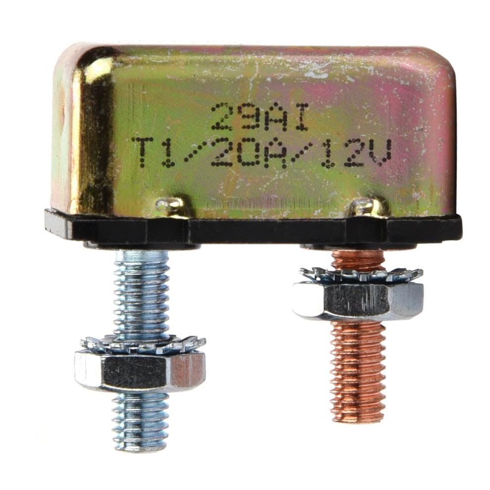 Auto Marine 12/24V 20A Automatic Fuse Reset Circuit Breaker With Metal Cover 8281393242334