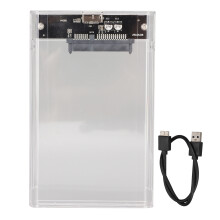 Adaptateur Plug & Play, boîtier transparent pour disque dur externe SSD 2,5 pouces, USB 3.0 ultrarapide, compatible avec ordinateurs de bureau,